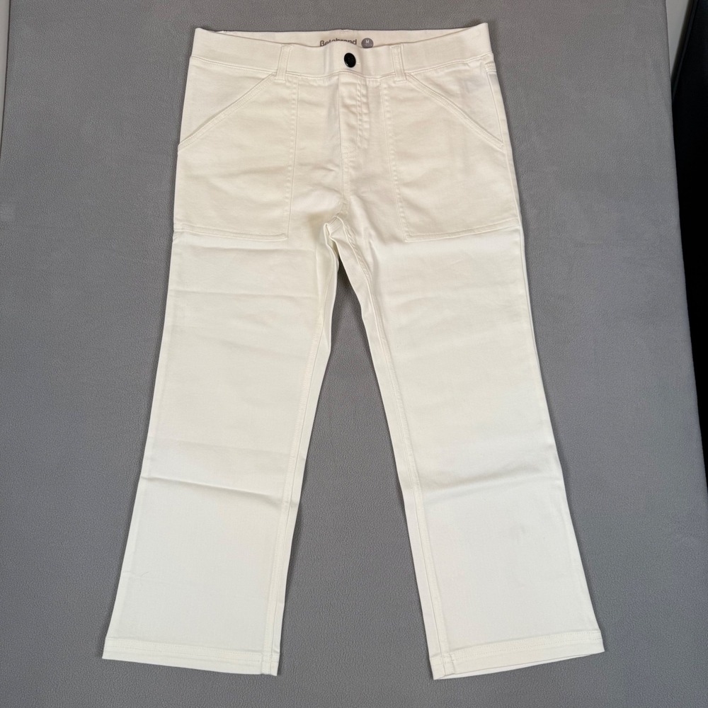 Betabrand NWOT Weekend‎ Yoga Denim Dress Yoga Pants Medium Short Petite White